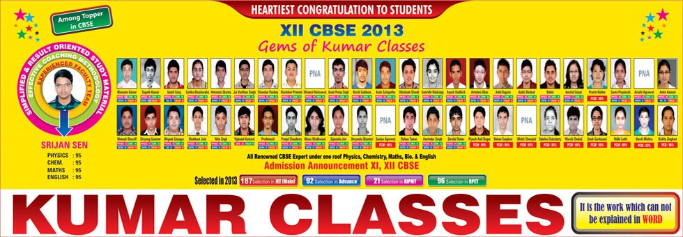 Kumar Classes result 2013