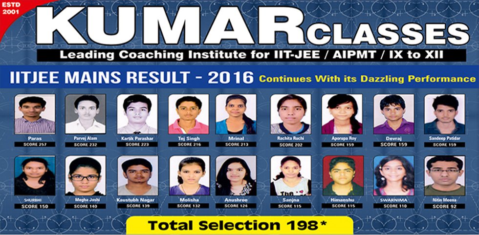 Kumar Classes result 2016